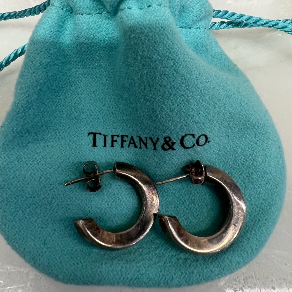 Tiffany sterling silver hoops